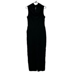 Club Monaco Jumpsuit Womens 8 Cowl Neck Black Sleeveless Wide Leg Cocktail Party